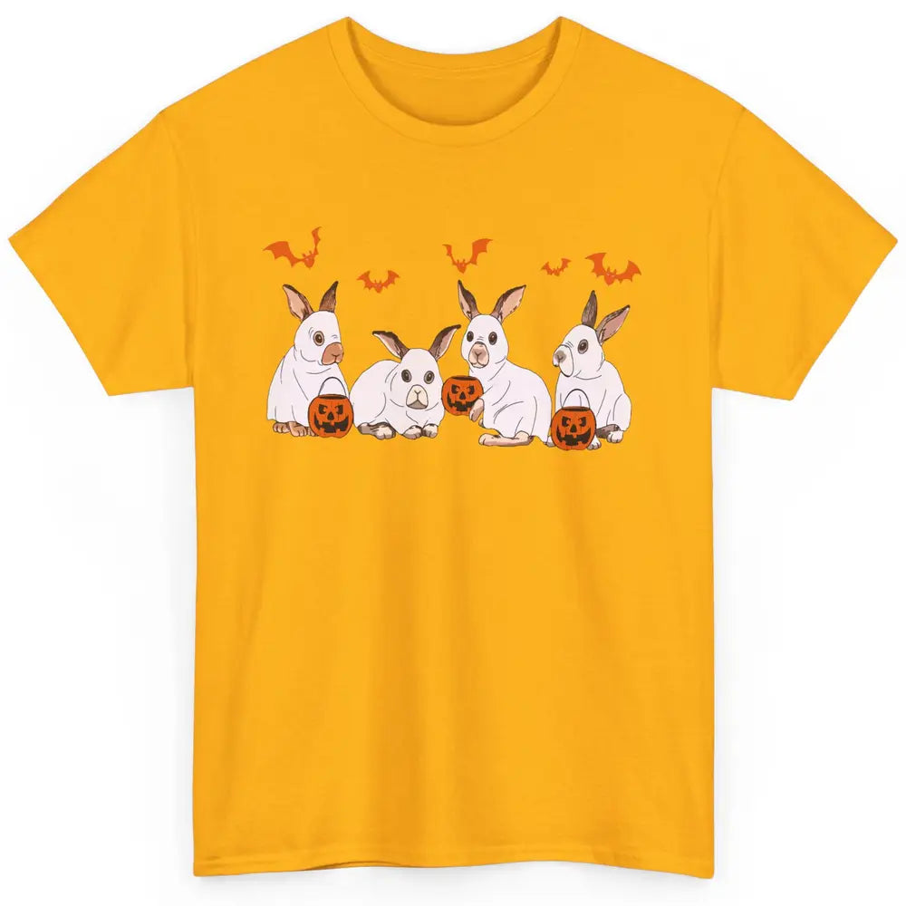 Funny Bunny Ghost Halloween Rabbit Pumpkin Spooky Season Classic Unisex T-Shirt