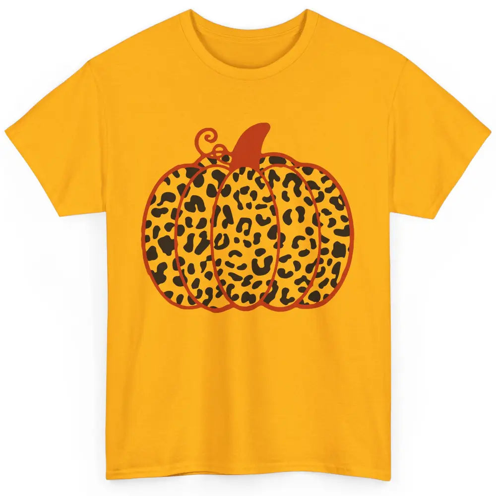 Pumpkin Leopard Fall Autumn Cheetah Pumpkin Thanksgiving Classic Unisex T-Shirt