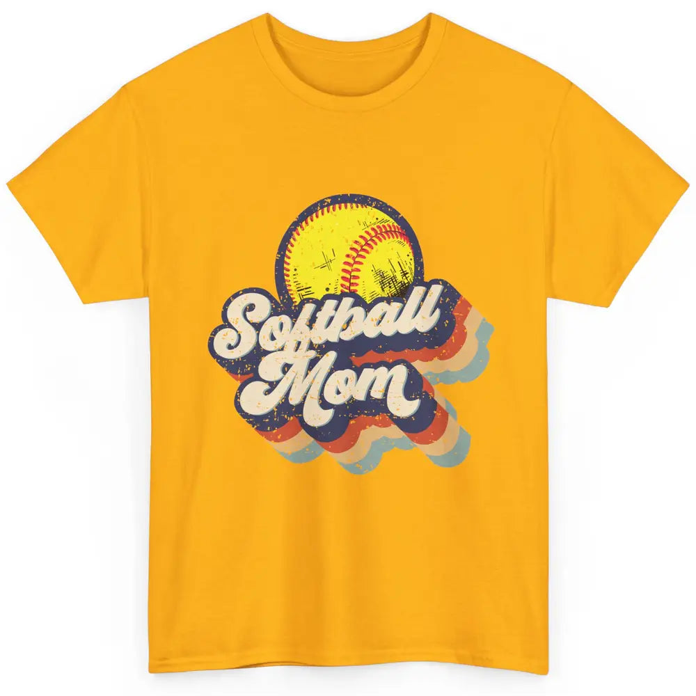 Retro Softball Mom Catcher Pitcher Mothers Softball Player Classic Unisex T-Shirt