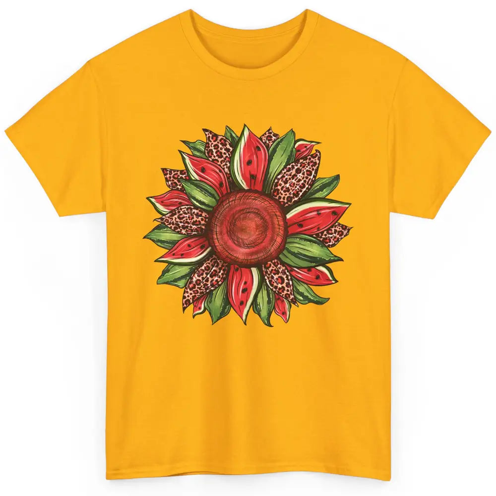 Watermelon Leopard Sunflower Summer Peace Love Watermelon Classic Unisex T-Shirt