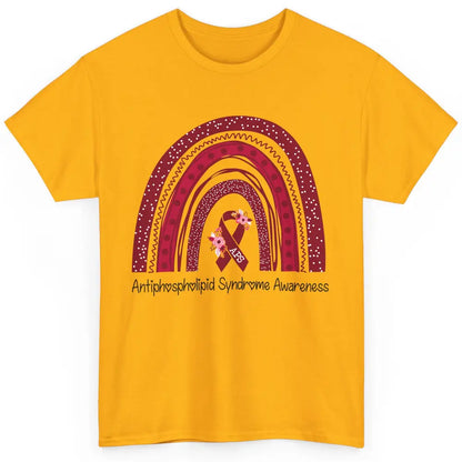 Antiphospholipid Syndrome Awareness APS Burgundy Rainbow Classic Unisex T-Shirt