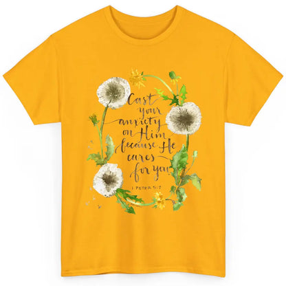 Floral Christian Faith Cast Your Anxiety On Him Bible Verse Classic Unisex T-Shirt