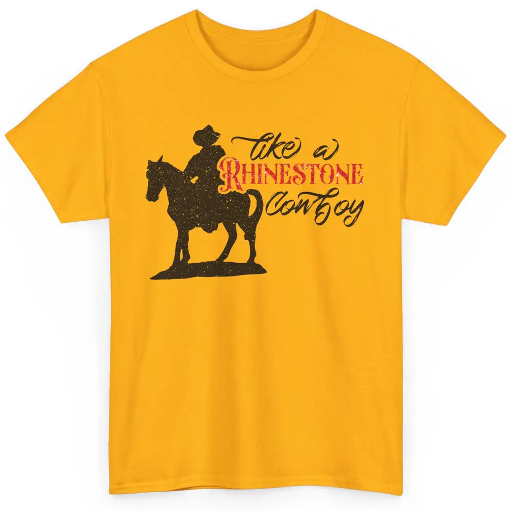 Cowboy Riding Horse Rhinestone Cowboy Western Country Gift Classic Unisex T-Shirt