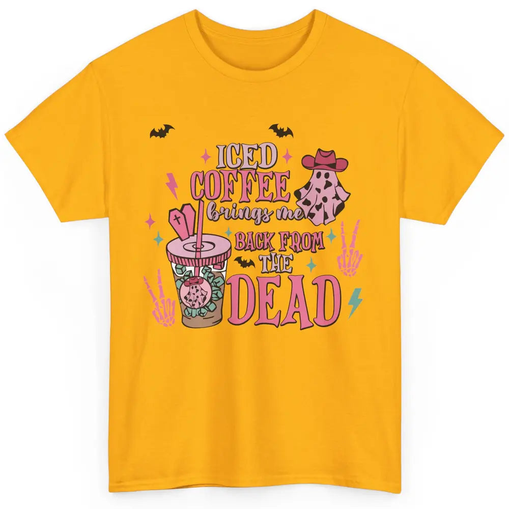 Cowboy Ghost Iced Coffee Brings Me Back Western Halloween Classic Unisex T-Shirt