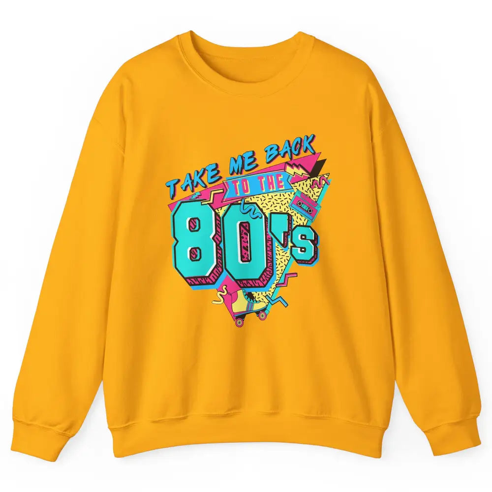 Vintage Take Me Back To The 80s Cassette Retro Rainbow Child Unisex Crewneck Sweatshirt