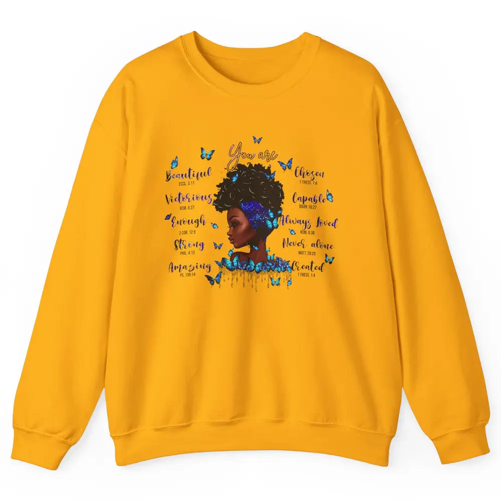 Black Girl God Says I Am Afro Woman Christian Religious Gift Unisex Crewneck Sweatshirt