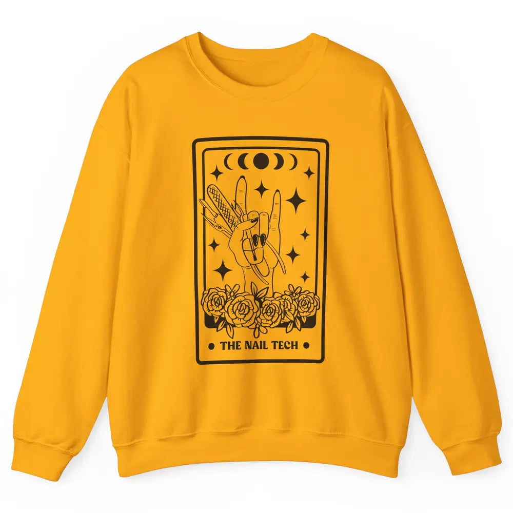 The Nail Tech Tarot Card Beautician Nail Boss Cosmetology Unisex Crewneck Sweatshirt