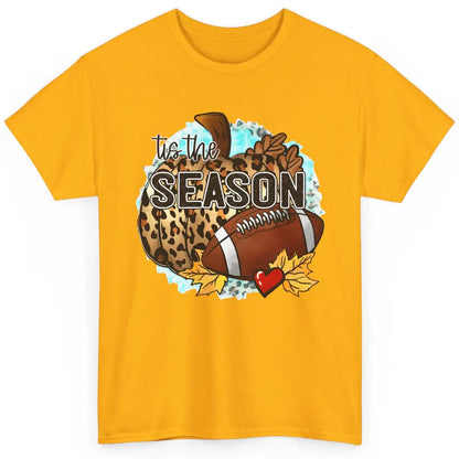 Leopard Football Pumpkin Tis The Season Fall Leaves Autumn Classic Unisex T-Shirt