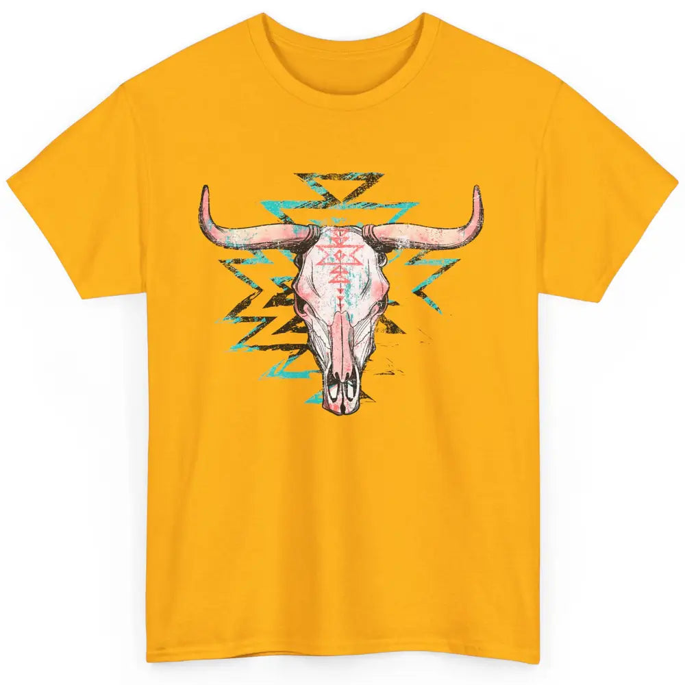 Boho Bull Skull Aztec Rodeo Desert Spirit Western Country Classic Unisex T-Shirt