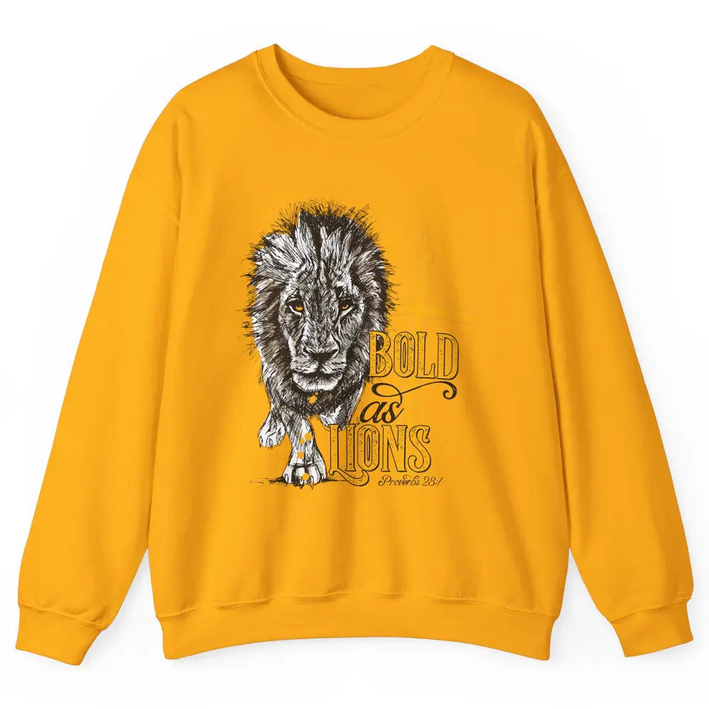 Bold As Lion Of Judah Bible Verse Christian Faith Religious Unisex Crewneck Sweatshirt