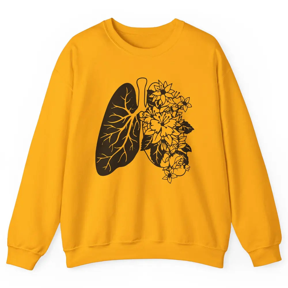 Anatomical Lungs Floral Breathe Respiratory Therapy RT Unisex Crewneck Sweatshirt