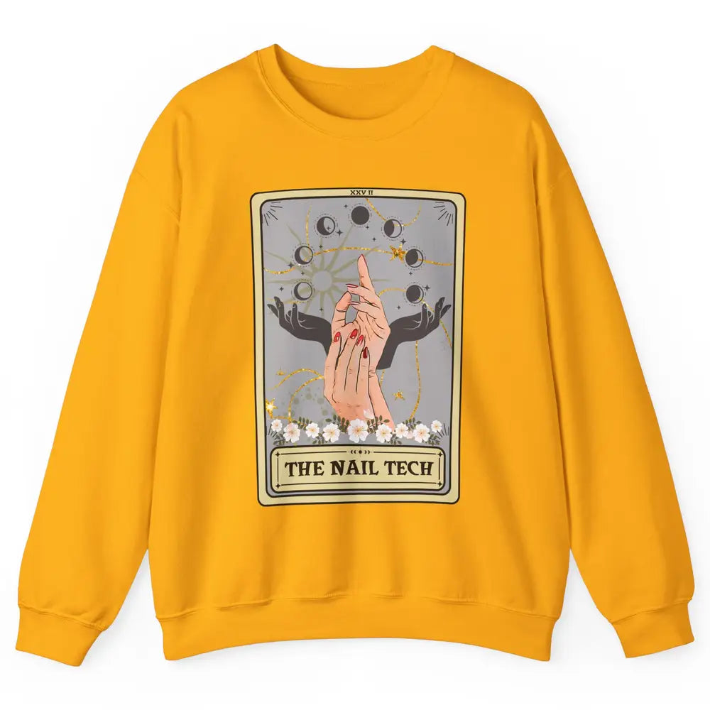 The Nail Tech Tarot Card Beautician Nail Boss Cosmetology Unisex Crewneck Sweatshirt