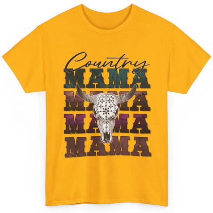 Country Mama Rodeo Bull Skull Western Texas Long Horn Cowboy Classic Unisex T-Shirt