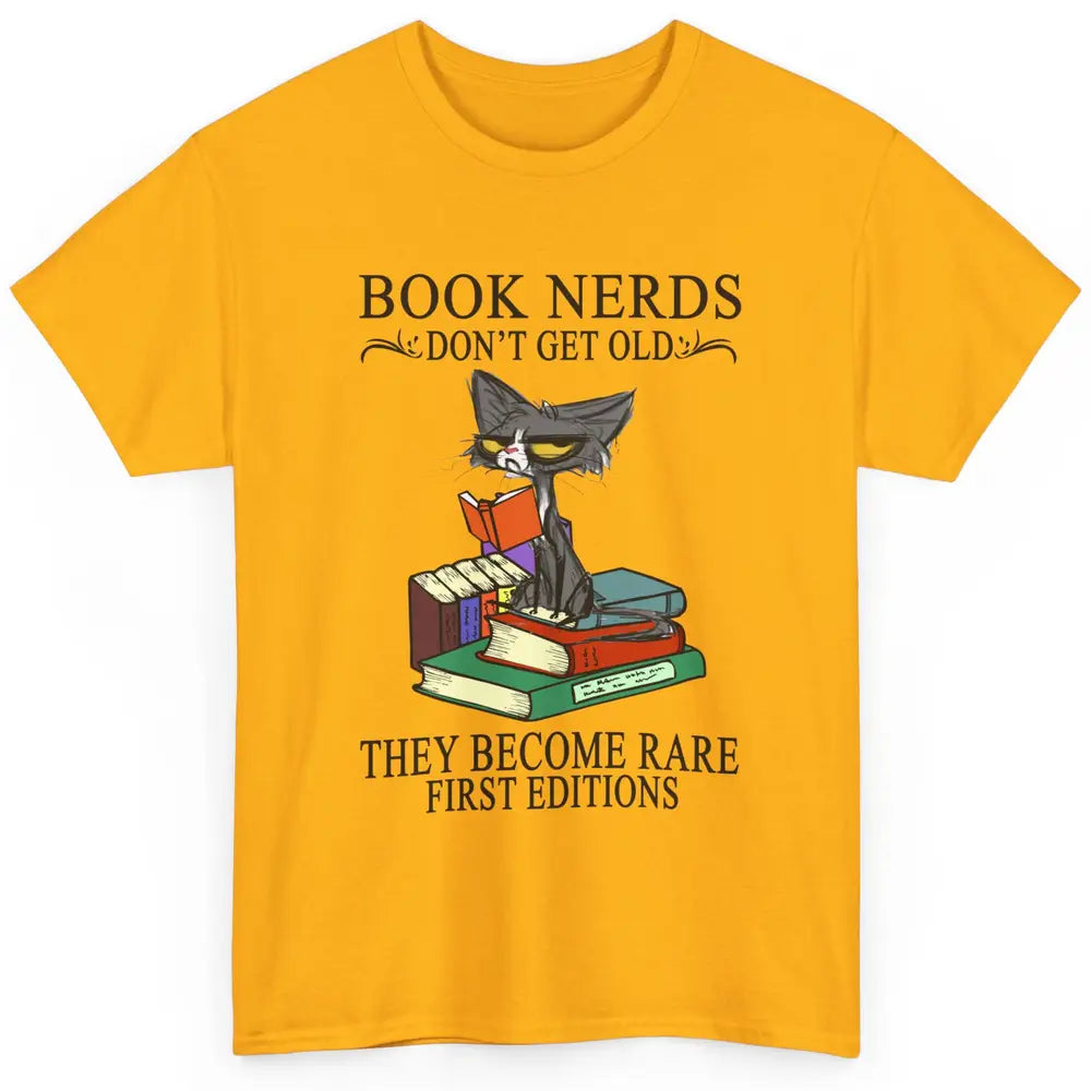 Cat Book Nerds Don't Get Old They Become Rare Reading Lovers Classic Unisex T-Shirt