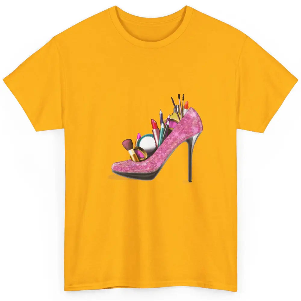 Woman High Heel Stilettos Makeup Artist Girly Lipstick Brush Classic Unisex T-Shirt