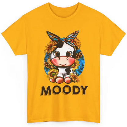 Sunflower Baby Cow Moody Highland Cow Heifer Western Cattle Classic Unisex T-Shirt