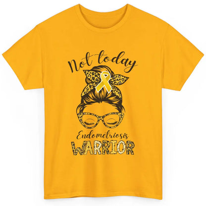 Endometriosis Awareness Leopard Messy Bun Not Today Warrior Classic Unisex T-Shirt