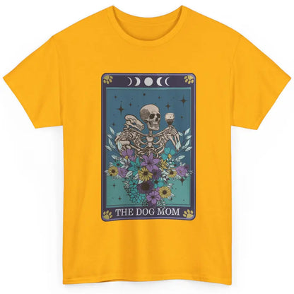 Floral Skeleton Drink Wine The Dog Mom Tarot Card Halloween Classic Unisex T-Shirt