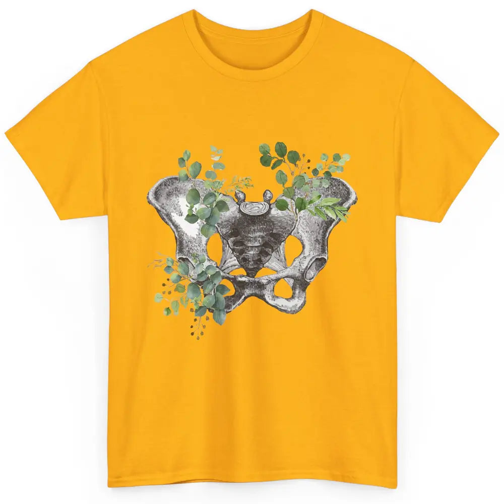 Floral Anatomical Pelvis Skeleton Doctor Medical Botanical Classic Unisex T-Shirt