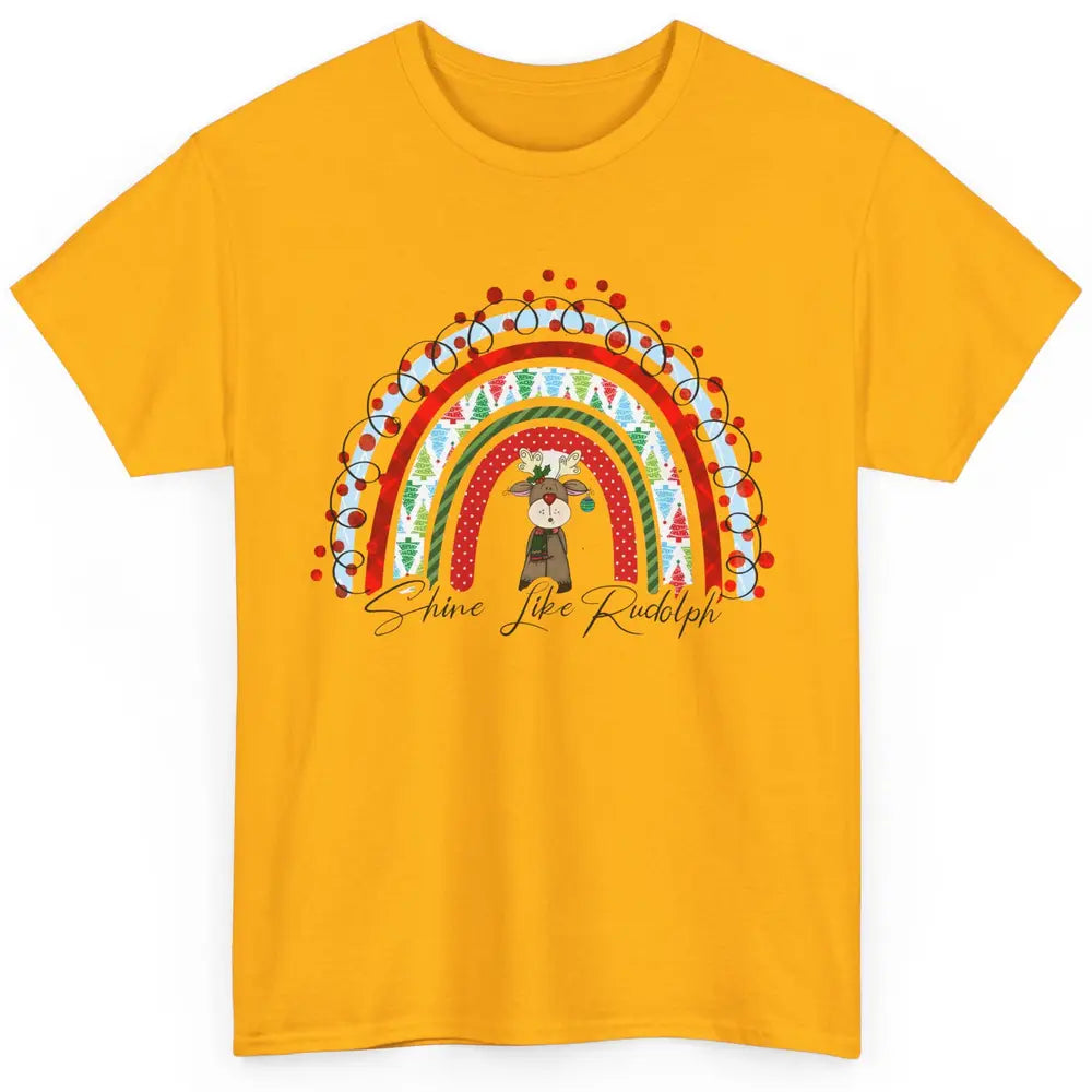 Boho Christmas Tree Rainbow Shine Like Reindeer Christmas Classic Unisex T-Shirt