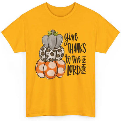 Retro Pumpkin Give Thanks To The Lord Christian Thanksgiving Classic Unisex T-Shirt