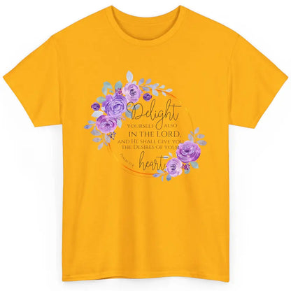 Floral Christian Delight Yourself In The Lord Bible Verse Classic Unisex T-Shirt