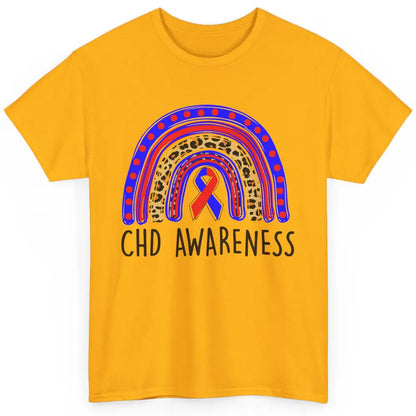 CHD Congenital Heart Disease Awareness Leopard Rainbow Gift Classic Unisex T-Shirt