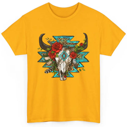 Aztec Heifer Skull Roses Cowboy Floral Leopard Vintage Texas Classic Unisex T-Shirt