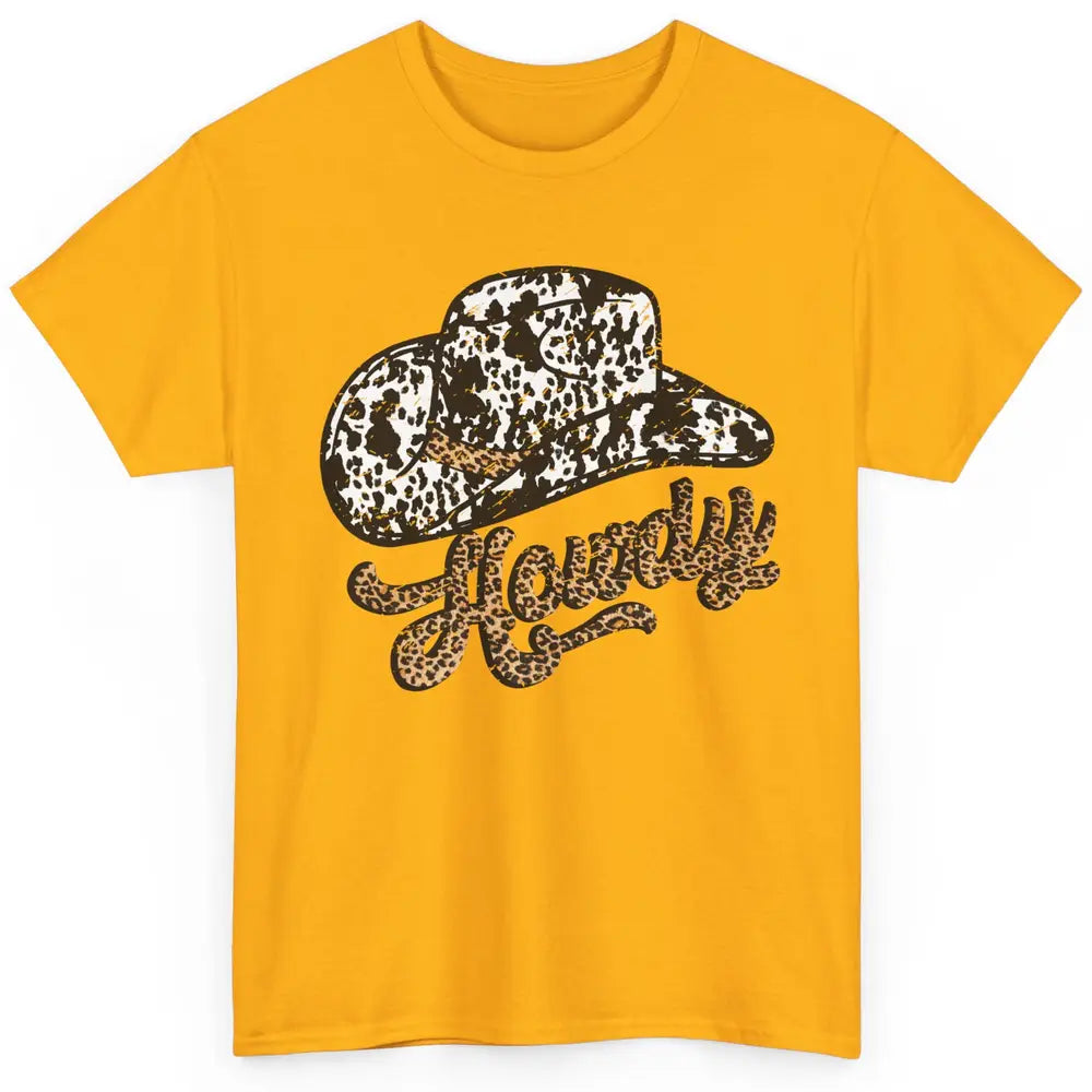 Vintage Leopard Cowboy Hat Howdy Western Country Cowgirls Classic Unisex T-Shirt