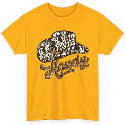 Vintage Leopard Cowboy Hat Howdy Western Country Cowgirls Classic Unisex T-Shirt