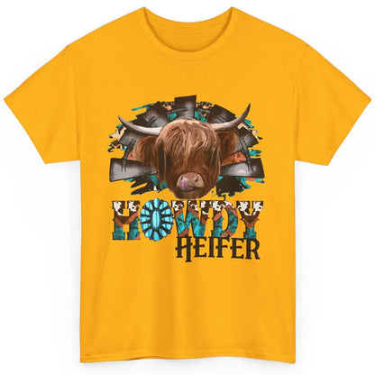 Leopard Highland Cow Howdy Heifer Western Country Cowboy Classic Unisex T-Shirt