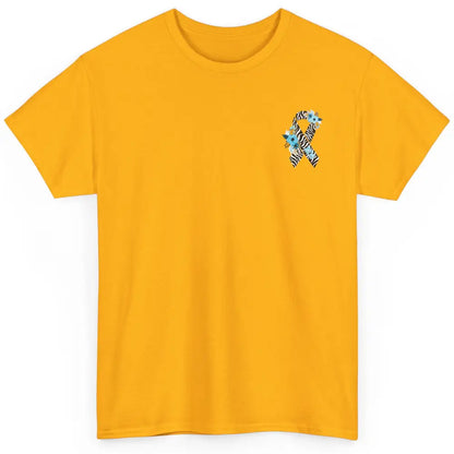 Ehlers Danlos Syndrome Awareness EDS Floral Ribbon Pocket Classic Unisex T-Shirt