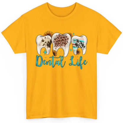 Western Dental Life Tooth Leopard Flower Dentist Hygienist Classic Unisex T-Shirt