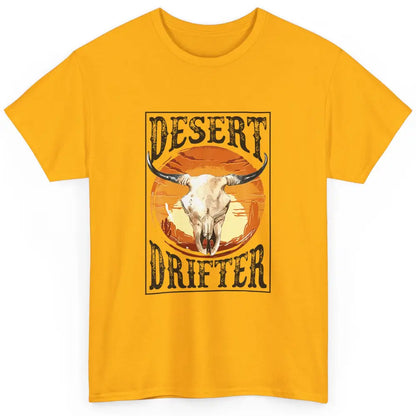 Bull Skull Sunset Desert Drifter Cowboy Rodeo Western Retro Classic Unisex T-Shirt