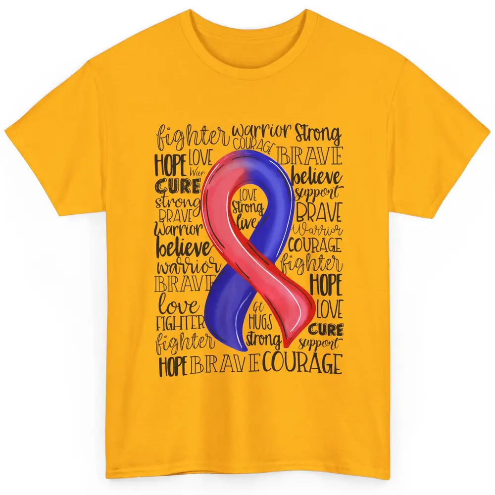 CHD Congenital Heart Disease Awareness Red And Blue Ribbon Classic Unisex T-Shirt