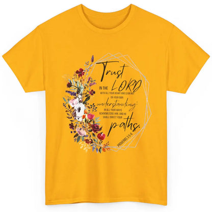 Floral Christian Trust In The Lord Bible Verse Inspirational Classic Unisex T-Shirt