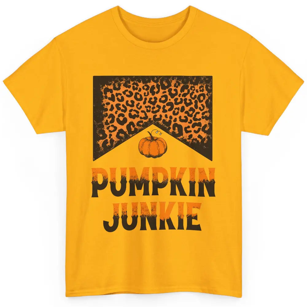 Retro Pumpkin Junkie Leopard Thanksgiving Western Country Classic Unisex T-Shirt