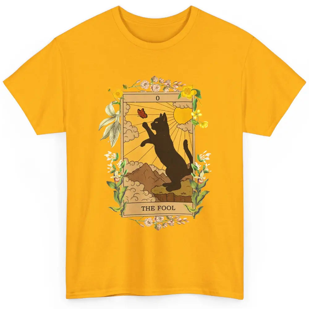 Funny Cat The Fool Tarot Card Halloween Costume Cat Lovers Classic Unisex T-Shirt