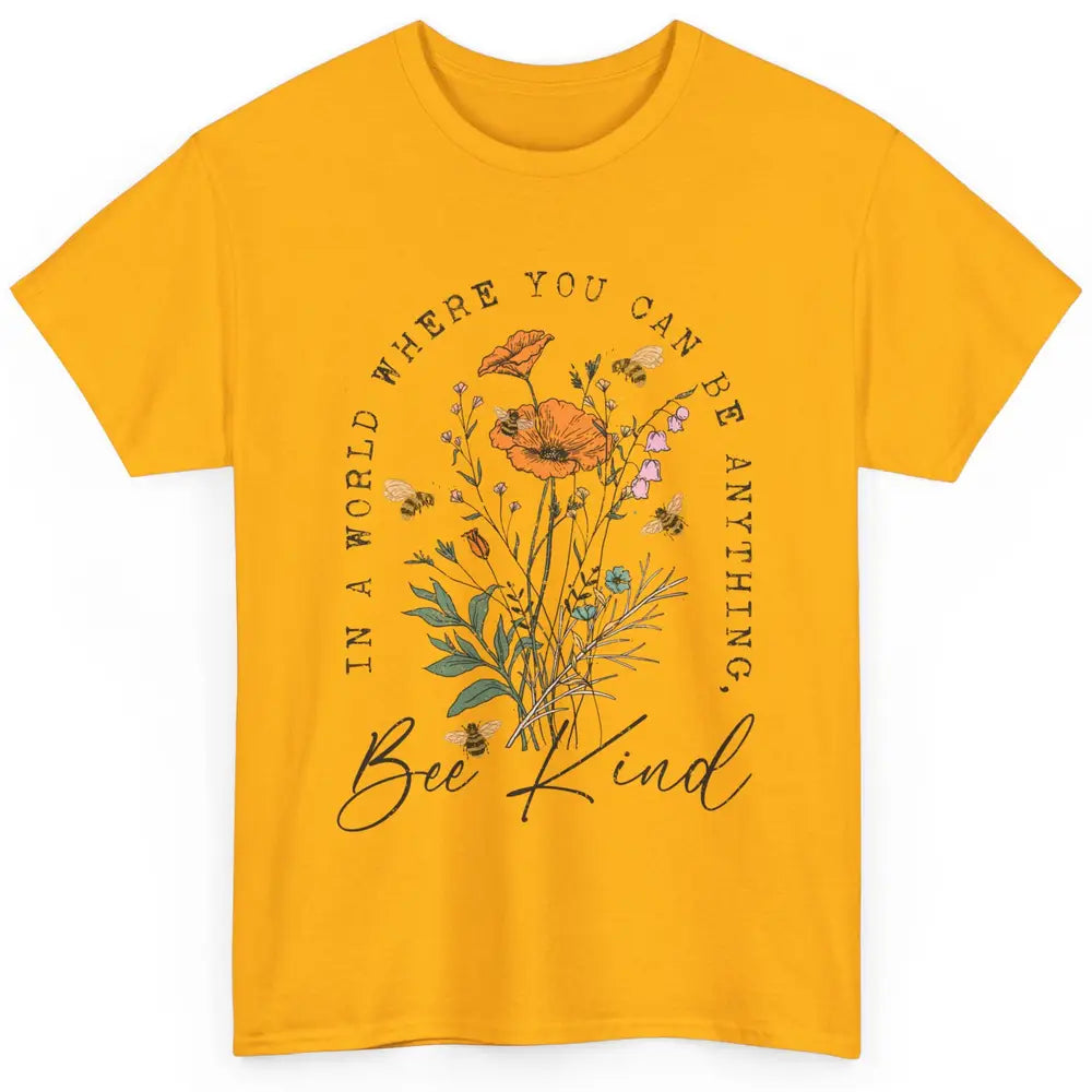 Vintage Bee Kind Daisy Minimalist Positive Mind Wildflower Classic Unisex T-Shirt