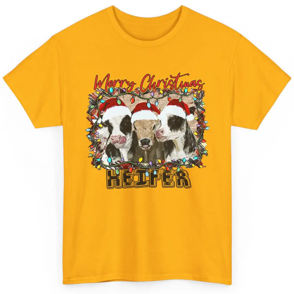 Funny Cow Merry Christmas Hanging With My Heifer Farmer Gift Classic Unisex T-Shirt