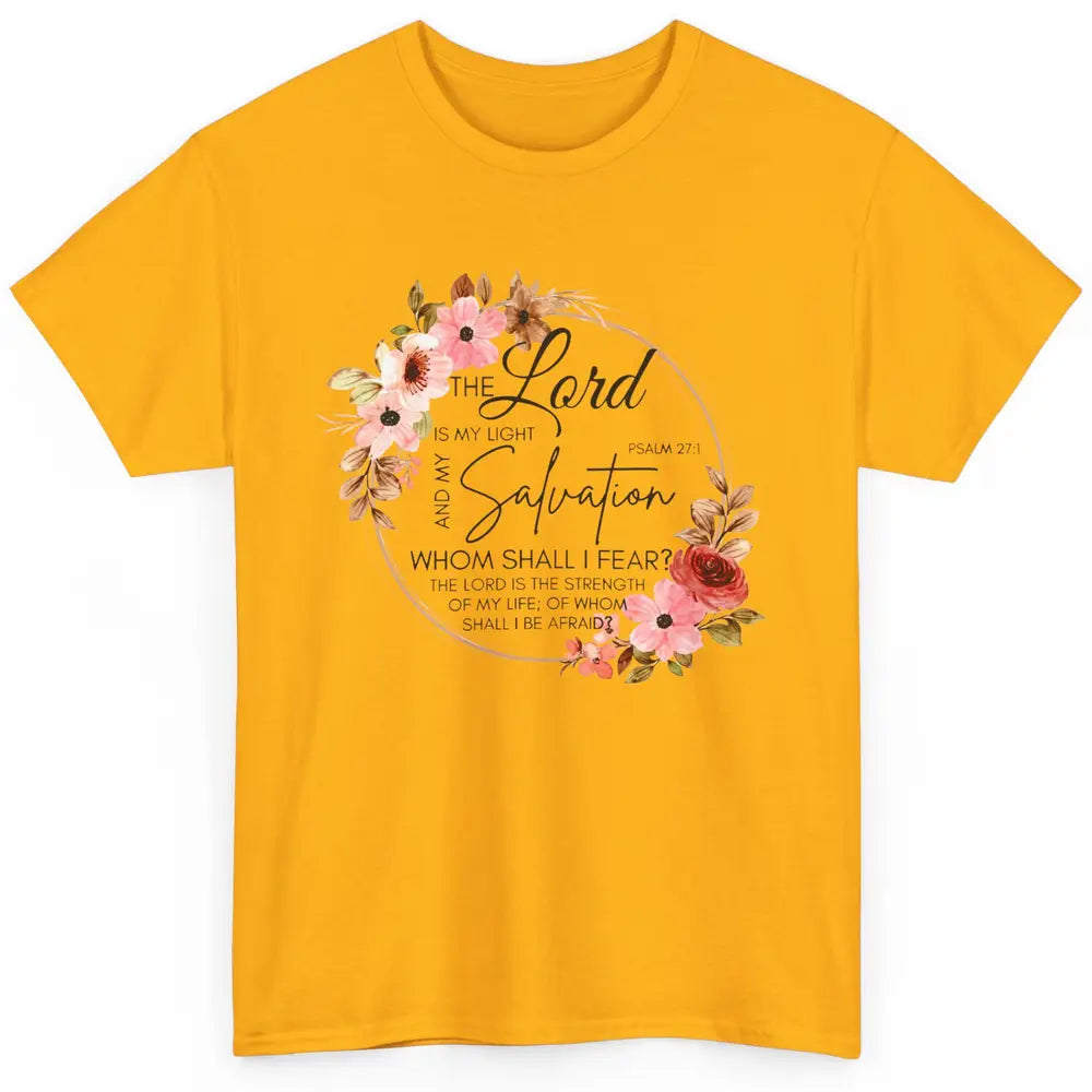 Floral Christian Lord Is My Light Salvation Bible Religious Classic Unisex T-Shirt