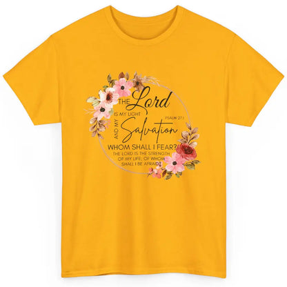 Floral Christian Lord Is My Light Salvation Bible Religious Classic Unisex T-Shirt