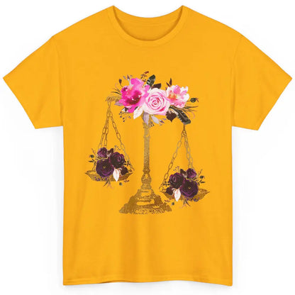 Wildflowers Lawyer Office Scales Roses Justice Law School Classic Unisex T-Shirt