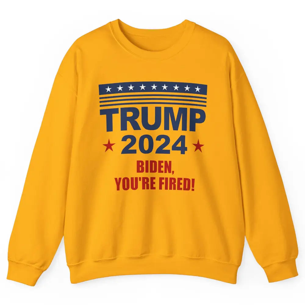 Retro US Flag Trump 2024 Return Biden You're Fired Patriot Unisex Crewneck Sweatshirt