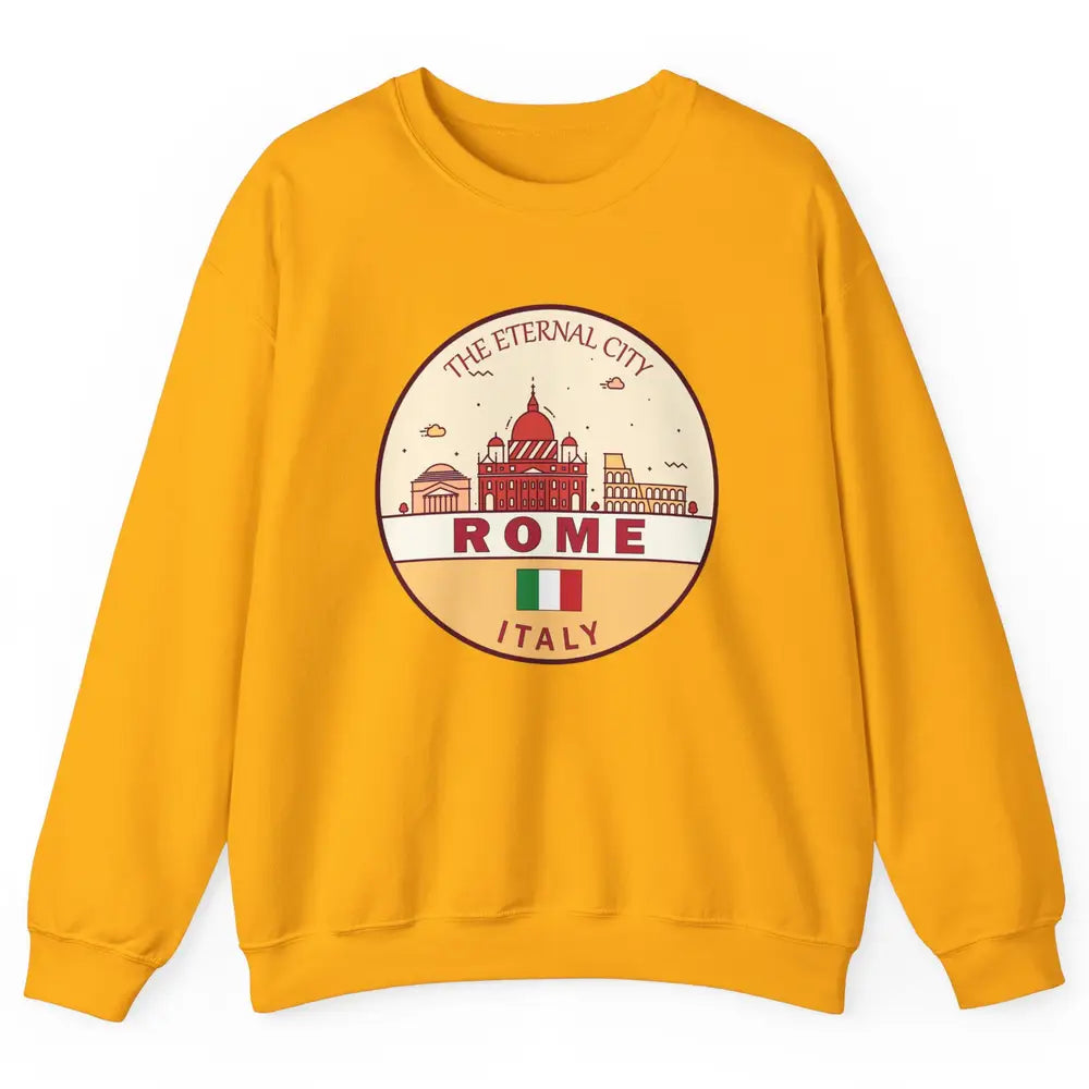 Skyline Roma City Summer Vacation Italy Italian Vacay Travel Unisex Crewneck Sweatshirt