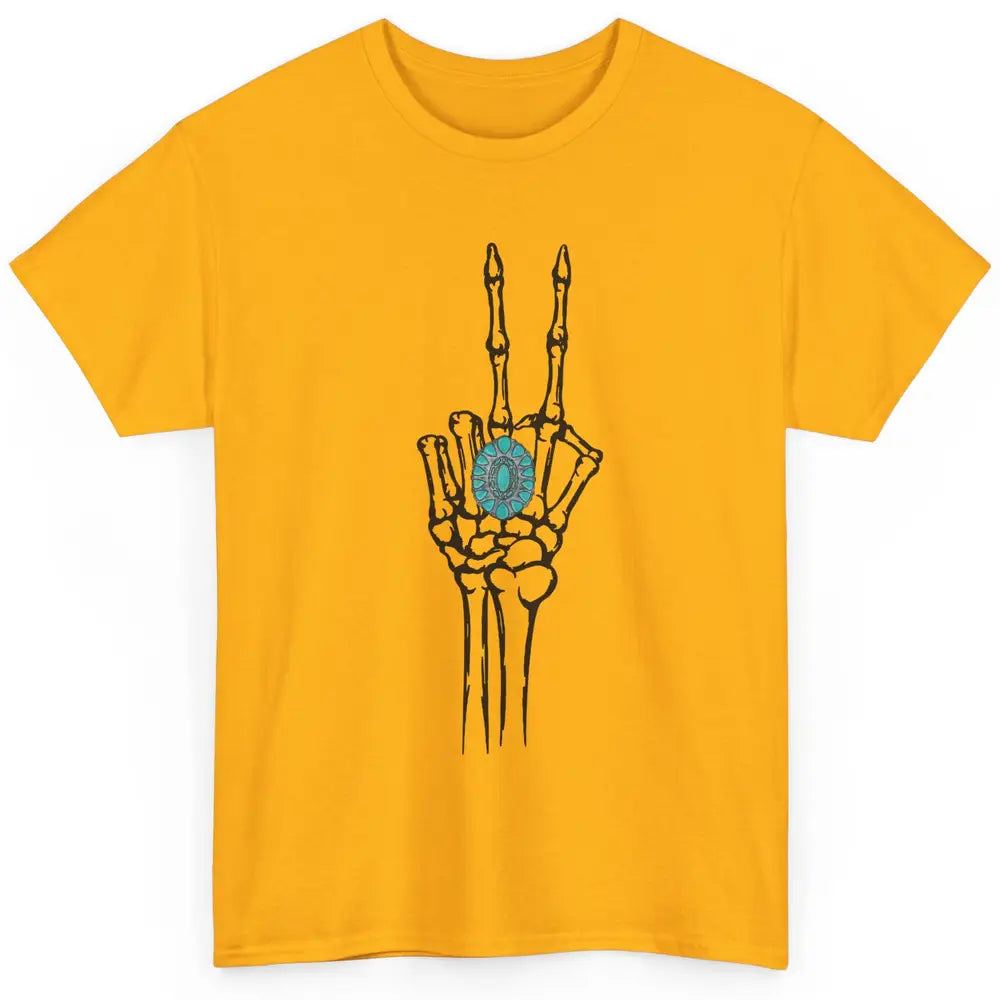 Retro Skeleton Turquoise Ring Western Future Bride Engaged Classic Unisex T-Shirt