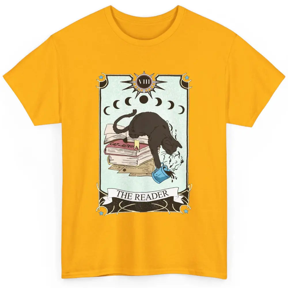 Witchy Black Cat The Reader Tarot Card Mystic Celestial Moon Classic Unisex T-Shirt