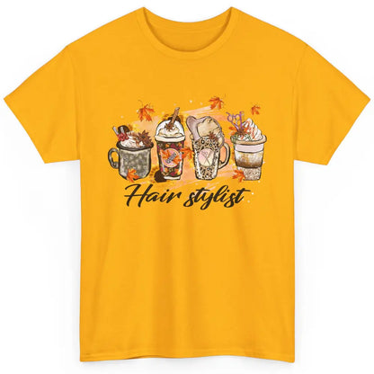 Fall Hair Stylist Latte Coffee Autumn Pumpkin Spice Fall Classic Unisex T-Shirt