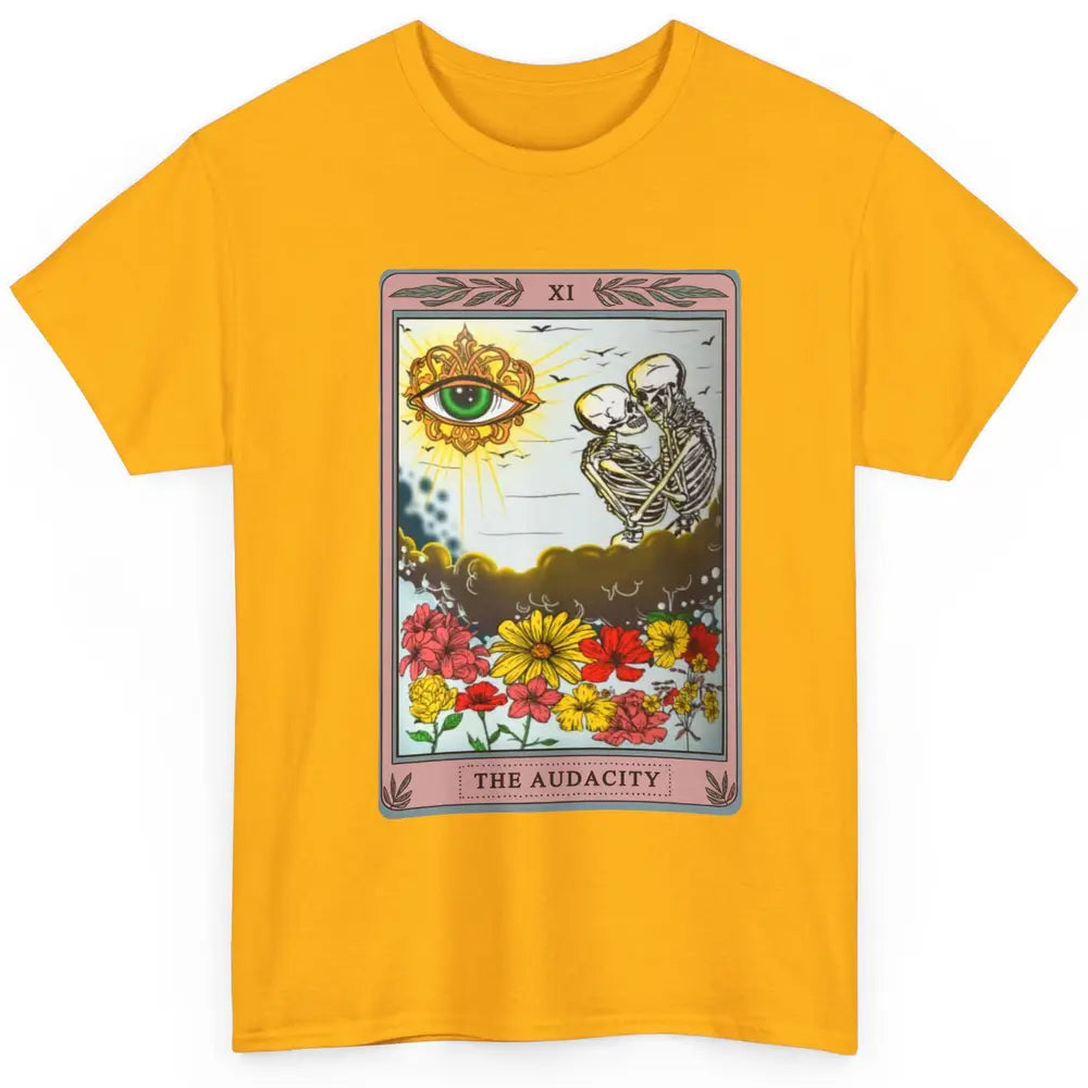 Retro Skeleton Riding Cloud The Audacity Tarot Card Rainbow Classic Unisex T-Shirt