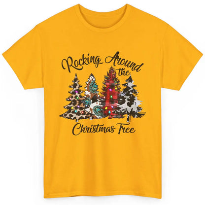 Leopard Christmas Tree Rocking Around Christmas Tree Western Classic Unisex T-Shirt